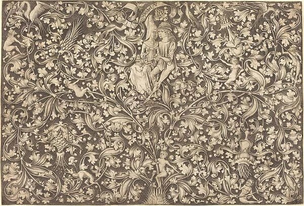 Ornament Panel with Two Lovers, c. 1490  /  1500. Creator: Israhel van Meckenem