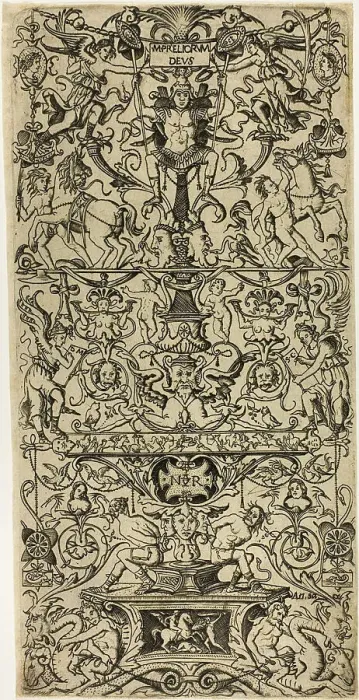 Framed Print : Ornament Panel with Mars, God of Battles, c.1507. Creator: Nicoletto da Modena Framed Print : Ornament Panel with Mars, God of Battles, c.1507. Creator: Nicoletto da Modena