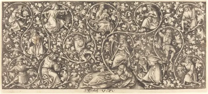 Framed Print : Ornament with the Tree of Jesse. Creator: Israhel van Meckenem