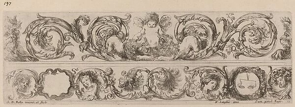 Two Ornamental Bands with Cupid and Heads of the Four Seasons, probably 1648