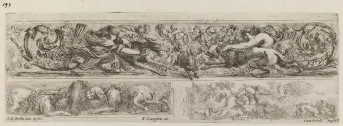 Framed Print : Three Ornamental Bands, probably 1648. Creator: Stefano della Bella Framed Print : Three Ornamental Bands, probably 1648. Creator: Stefano della Bella