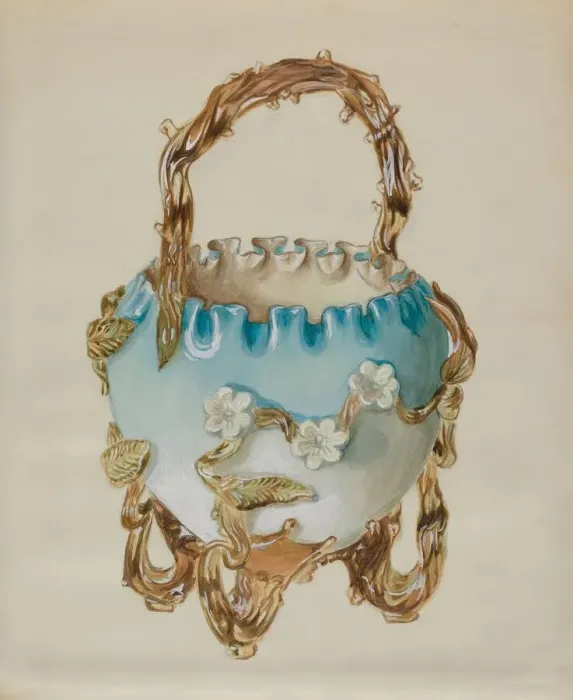 Framed Print : Ornamental Basket, c. 1936. Creator: Robert Stewart Framed Print : Ornamental Basket, c. 1936. Creator: Robert Stewart