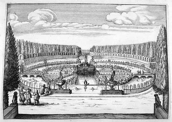 Ornamental fountain and garden design, 1664. Artist: Georg Andreas Bockler