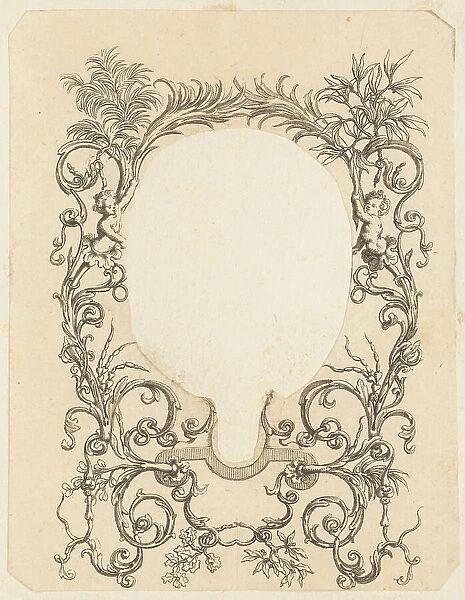 Ornamental Frame with Garlands, 18th century. Creator: Anon