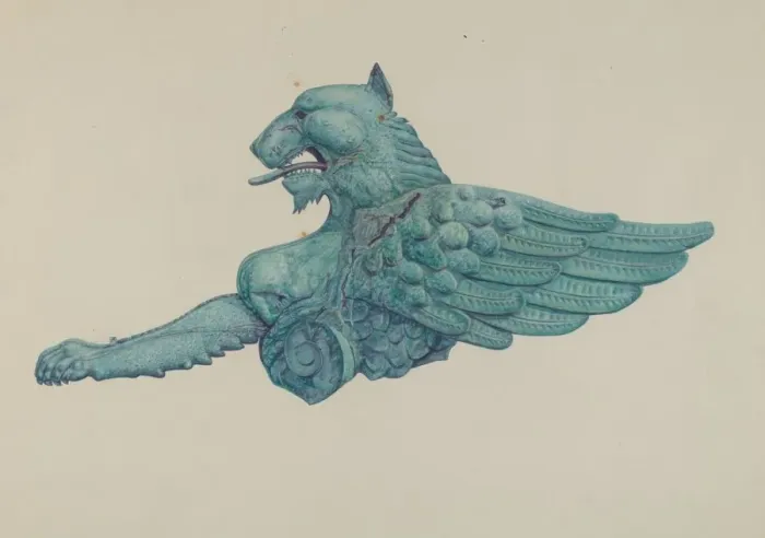 Framed Print : Ornamental Iron Griffon, 1935 / 1942. Creator: Harriette Gale Framed Print : Ornamental Iron Griffon, 1935 / 1942. Creator: Harriette Gale