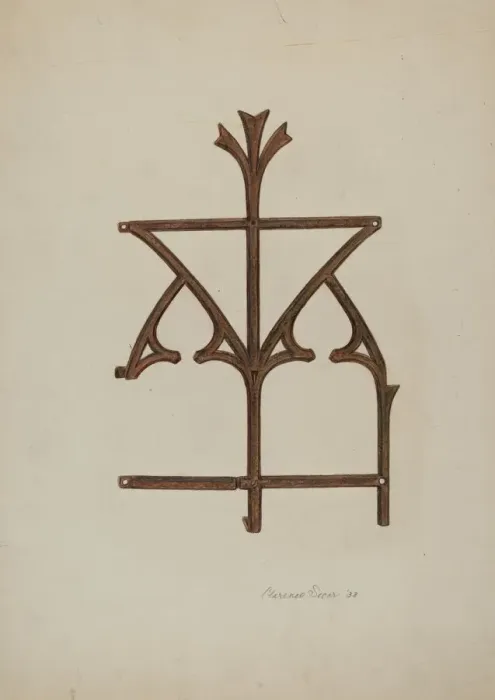 Framed Print : Ornamental Iron Grill, 1938. Creator: Clarence Secor Framed Print : Ornamental Iron Grill, 1938. Creator: Clarence Secor