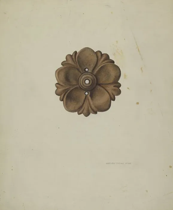 Framed Print : Ornamental Iron Rosette, 1938. Creator: Harvey Thoss Framed Print : Ornamental Iron Rosette, 1938. Creator: Harvey Thoss