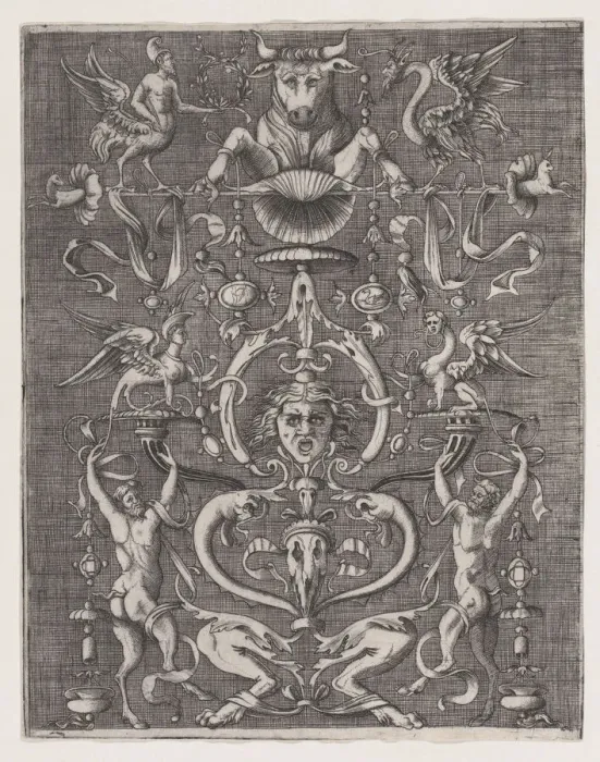 Framed Print : Ornamental Panel, ca. 1514-36. ca. 1514-36. Creator: Anon Framed Print : Ornamental Panel, ca. 1514-36. ca. 1514-36. Creator: Anon