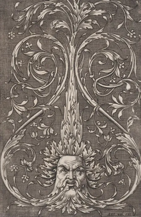 Framed Print : Ornamental Panel, ca. 1514-36. Creator: Agostino Veneziano Framed Print : Ornamental Panel, ca. 1514-36. Creator: Agostino Veneziano