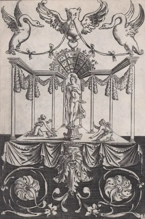 Framed Print : Ornamental Panel, ca. 1514-36. Creator: Agostino Veneziano Framed Print : Ornamental Panel, ca. 1514-36. Creator: Agostino Veneziano