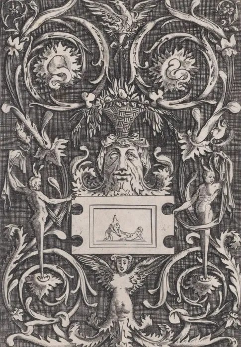 Framed Print : Ornamental Panel, ca. 1514-36. Creator: Agostino Veneziano Framed Print : Ornamental Panel, ca. 1514-36. Creator: Agostino Veneziano