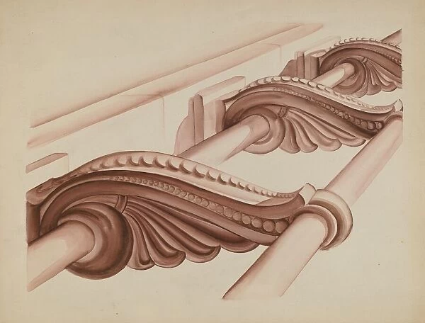 Ornamental Stair Rail, c. 1937. Creator: Natalie Simon