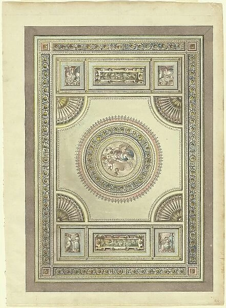 An Ornate Ceiling with an Allegory of Spring, 1790 / 1815. Creator: Giacomo Antonio Domenico Quarenghi