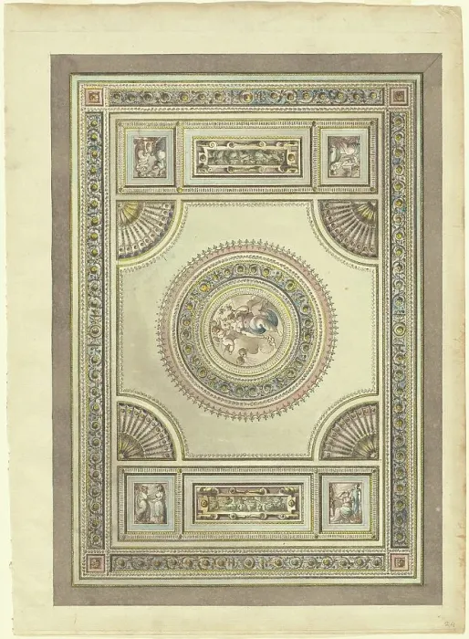 Framed Print : An Ornate Ceiling with an Allegory of Spring, 1790 / 1815. Creator: Giacomo Antonio Domenico Quarenghi Framed Print : An Ornate Ceiling with an Allegory of Spring, 1790 / 1815. Creator: Giacomo Antonio Domenico Quarenghi