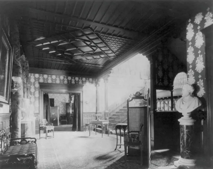 Framed Print : Ornate interiors of Chandler Hale house, 1001 16th St. N.W. Washington, D.C. c1900. Creator: Frances Benjamin Johnston Framed Print : Ornate interiors of Chandler Hale house, 1001 16th St. N.W. Washington, D.C. c1900. Creator: Frances Benjamin Johnston