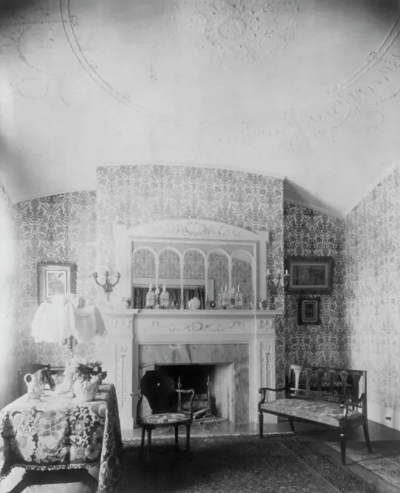 Framed Print : Ornate interiors of Chandler Hale house, 1001 16th St. N.W. Washington, D.C. c1900. Creator: Frances Benjamin Johnston