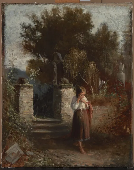 Framed Print : Orphan, 1870. Creator: Aleksander Kotsis Framed Print : Orphan, 1870. Creator: Aleksander Kotsis