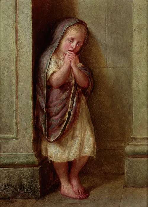 Framed Print : Orphan, 1873. Creator: Wincenty Slendzinski Framed Print : Orphan, 1873. Creator: Wincenty Slendzinski