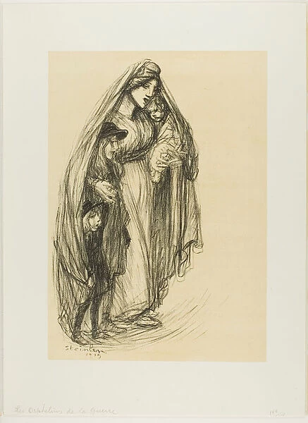 Orphans of War, 1915. Creator: Theophile Alexandre Steinlen