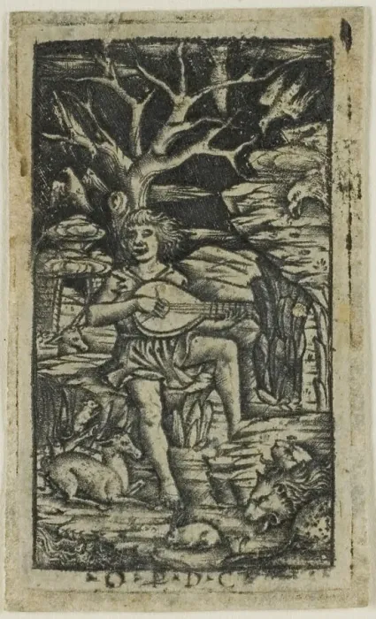 Framed Print : Orpheus Charming the Animals, 1490 / 1510. Creator: Peregrino da Cesena Framed Print : Orpheus Charming the Animals, 1490 / 1510. Creator: Peregrino da Cesena