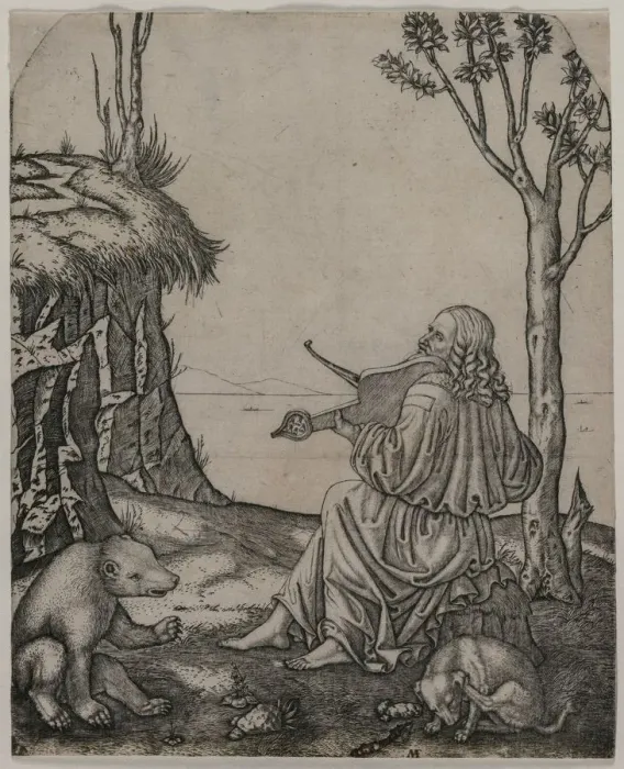 Framed Print : Orpheus Charming the Animals, c. 1505. Creator: Marcantonio Raimondi (Italian, 1470 / 82-1527 / 34) Framed Print : Orpheus Charming the Animals, c. 1505. Creator: Marcantonio Raimondi (Italian, 1470 / 82-1527 / 34)