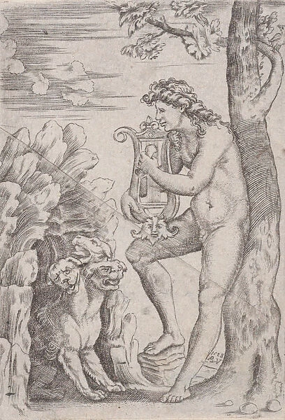 Orpheus, dated 1528. Creator: Agostino Veneziano