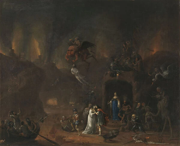Orpheus and Eurydice in the Hell. Artist: Fris, Pieter (1627-1706)