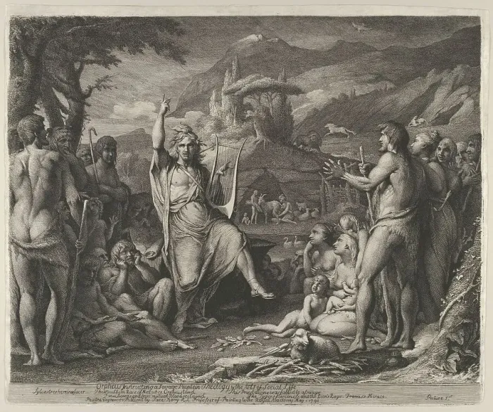 Framed Print : Orpheus Instructing a Savage People in Theology and the Ar... plate dated May 1, 1791, issued 1792. Creator: James Barry Framed Print : Orpheus Instructing a Savage People in Theology and the Ar... plate dated May 1, 1791, issued 1792. Creator: James Barry