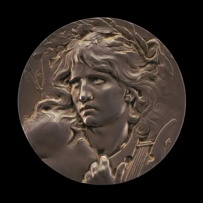 Framed Print : Orpheus [obverse], c. 1893. Creator: Marie-Alexandre-Lucien Coudray