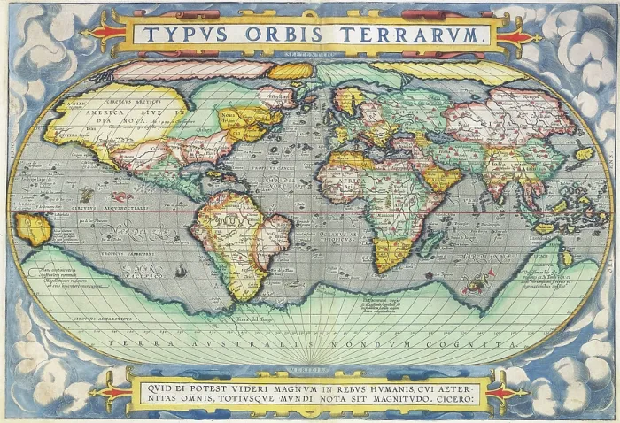 Framed Print : Ortelius World Map, 1570. Creator: Abraham Ortelius. Ortelius World Map, 1570. Creator: Abraham Ortelius Framed Print : Ortelius World Map, 1570. Creator: Abraham Ortelius. Ortelius World Map, 1570. Creator: Abraham Ortelius