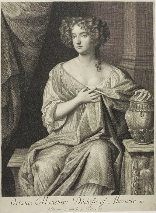 Framed Print : Ortensia Mancini, Duchess of Mazarin, 1678. Creator: Gerald Valck Framed Print : Ortensia Mancini, Duchess of Mazarin, 1678. Creator: Gerald Valck