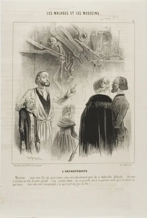Framed Print : The Orthopedist (plate 9), 1843. Creator: Charles Emile Jacque Framed Print : The Orthopedist (plate 9), 1843. Creator: Charles Emile Jacque