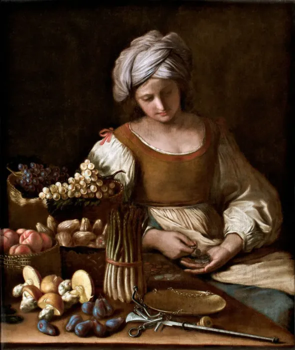 Framed Print : Ortolana (The Vegetable Vendor), 1655 Framed Print : Ortolana (The Vegetable Vendor), 1655