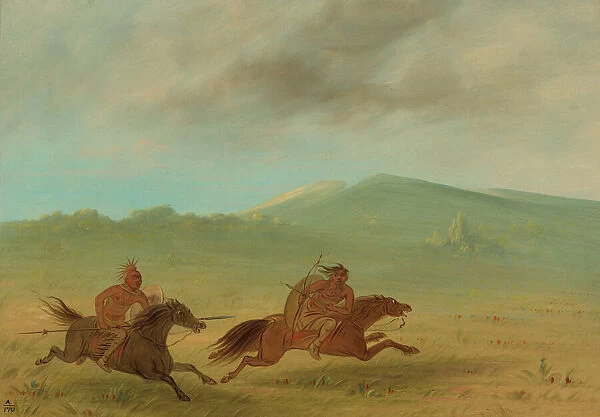 An Osage Indian Pursuing a Camanchee, 1861  /  1869. Creator: George Catlin