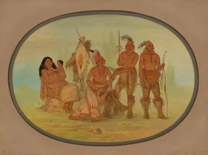 Framed Print : Osage Indians, 1861 / 1869. Creator: George Catlin Framed Print : Osage Indians, 1861 / 1869. Creator: George Catlin
