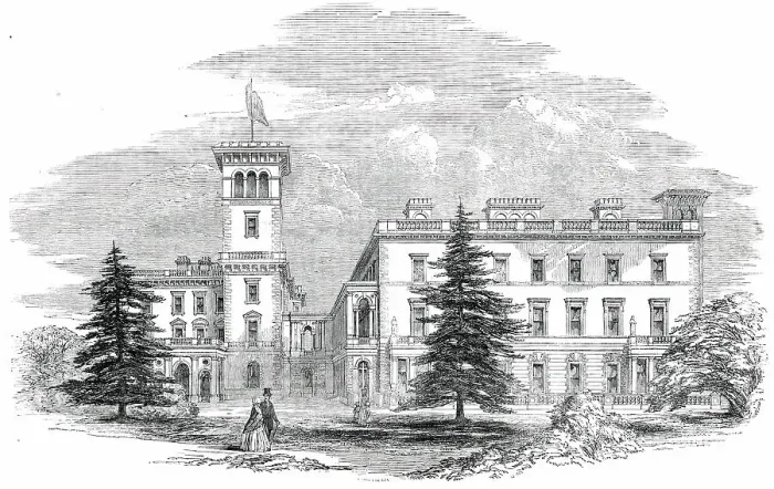 Framed Print : Osborne House - the Garden Front, 1850. Creator: Unknown Framed Print : Osborne House - the Garden Front, 1850. Creator: Unknown