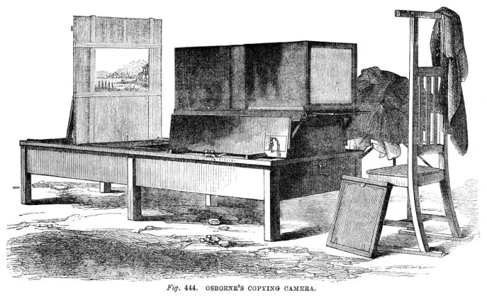 Framed Print : Osbornes Copying Camera, 1866 Framed Print : Osbornes Copying Camera, 1866