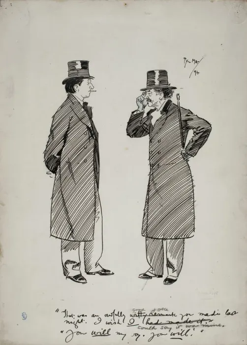 Framed Print : Oscar Wilde and Whistler, 1894. Creator: Philip William May