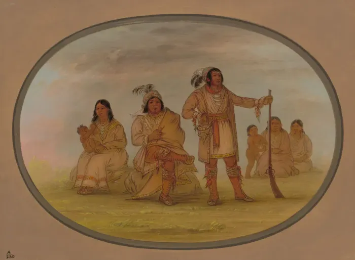 Framed Print : Osceola and Four Seminolee Indians, 1861 / 1869. Creator: George Catlin Framed Print : Osceola and Four Seminolee Indians, 1861 / 1869. Creator: George Catlin