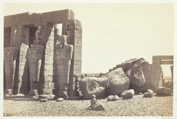 Framed Print : Osiride Pillars and Great Fallen Colossus, c. 1857, printed 1862. Creator: Francis Frith Framed Print : Osiride Pillars and Great Fallen Colossus, c. 1857, printed 1862. Creator: Francis Frith