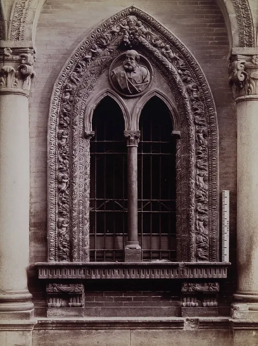 Framed Print : Ospedale Maggiore, Milan: a window carved with relief sculpture, c1860s. Creator: Fratelli Alinari Framed Print : Ospedale Maggiore, Milan: a window carved with relief sculpture, c1860s. Creator: Fratelli Alinari