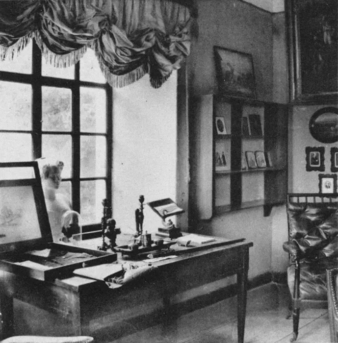 Framed Print : Ostafyevo Estate. The Desk of Alexander Pushkin, End of 19th century. Artist: Anonymous Framed Print : Ostafyevo Estate. The Desk of Alexander Pushkin, End of 19th century. Artist: Anonymous