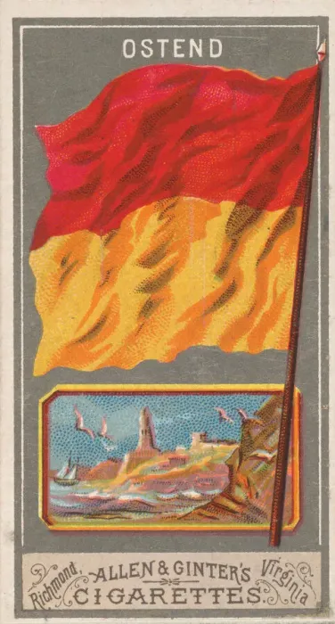 Framed Print : Ostend, from the City Flags series (N6) for Allen & Ginter Cigarettes Brands, 1887 Framed Print : Ostend, from the City Flags series (N6) for Allen & Ginter Cigarettes Brands, 1887