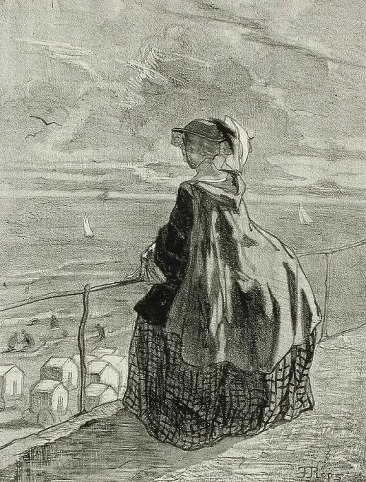 Framed Print : Ostende, 1857. Creator: Félicien Rops Framed Print : Ostende, 1857. Creator: Félicien Rops