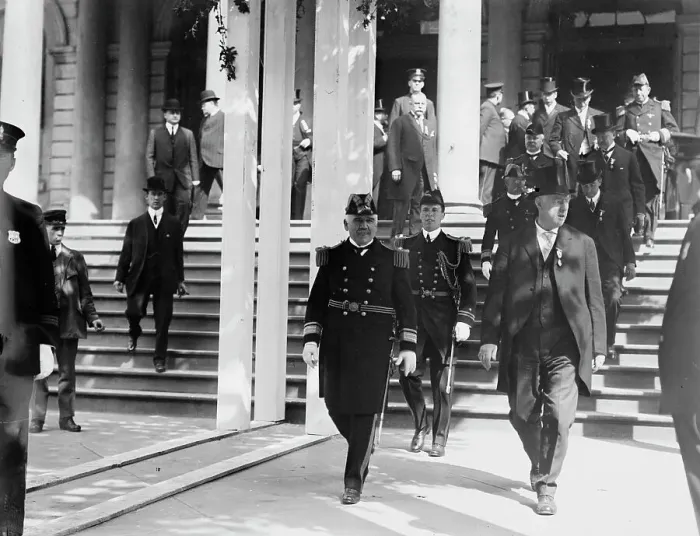 Framed Print : Osterhaus & Ridder at City Hall, 1912. Creator: Bain News Service Framed Print : Osterhaus & Ridder at City Hall, 1912. Creator: Bain News Service