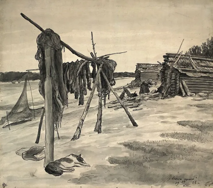 Framed Print : Ostyatsky village Olenyi yurts, 1928. Creator: Dmitrii Innokent'evich Karatanov Framed Print : Ostyatsky village Olenyi yurts, 1928. Creator: Dmitrii Innokent'evich Karatanov