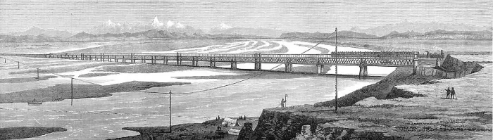 Framed Print : The Otago Great Northern Railway, New Zealand: Waitaki Railway Bridge, 1872. Creator: Unknown Framed Print : The Otago Great Northern Railway, New Zealand: Waitaki Railway Bridge, 1872. Creator: Unknown