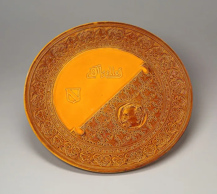 Framed Print : Othello Plaque, 1884. Creators: Rookwood Pottery, J. C. Meyenberg Framed Print : Othello Plaque, 1884. Creators: Rookwood Pottery, J. C. Meyenberg