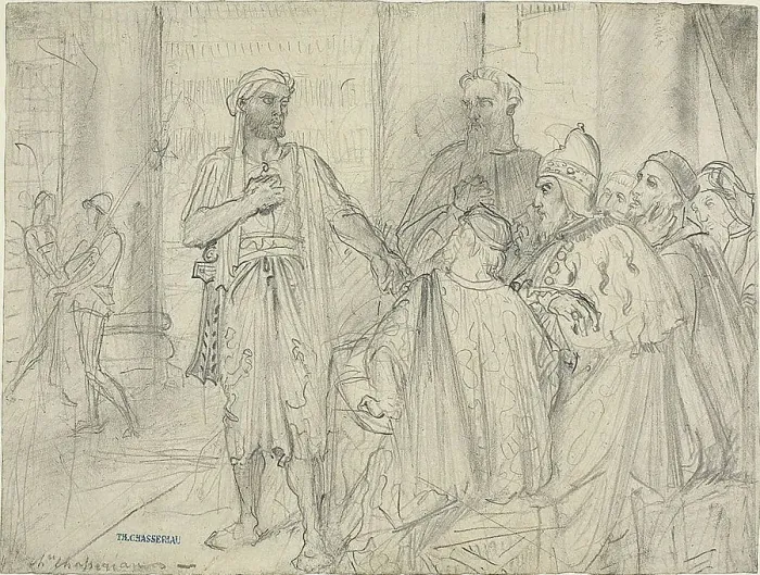Framed Print : Othello's Speech to the Senators of Venice, c. 1844. Creator: Theodore Chasseriau Framed Print : Othello's Speech to the Senators of Venice, c. 1844. Creator: Theodore Chasseriau