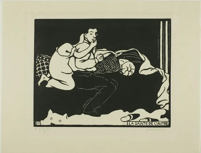 Framed Print : The Other's Health, plate nine from Intimacies, 1898. Creator: Félix Vallotton Framed Print : The Other's Health, plate nine from Intimacies, 1898. Creator: Félix Vallotton